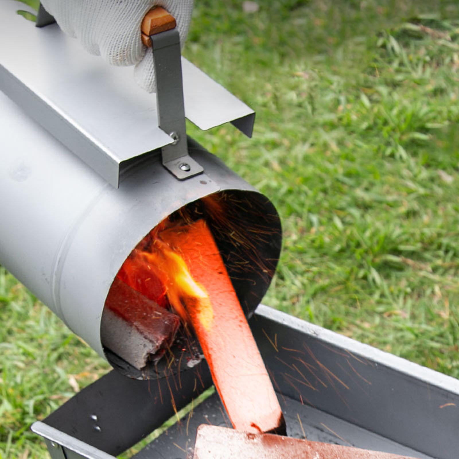 BBQ Chimney Starter for Charcoal Grill and Barbecues for Outdoor BBQ Cooking Argent