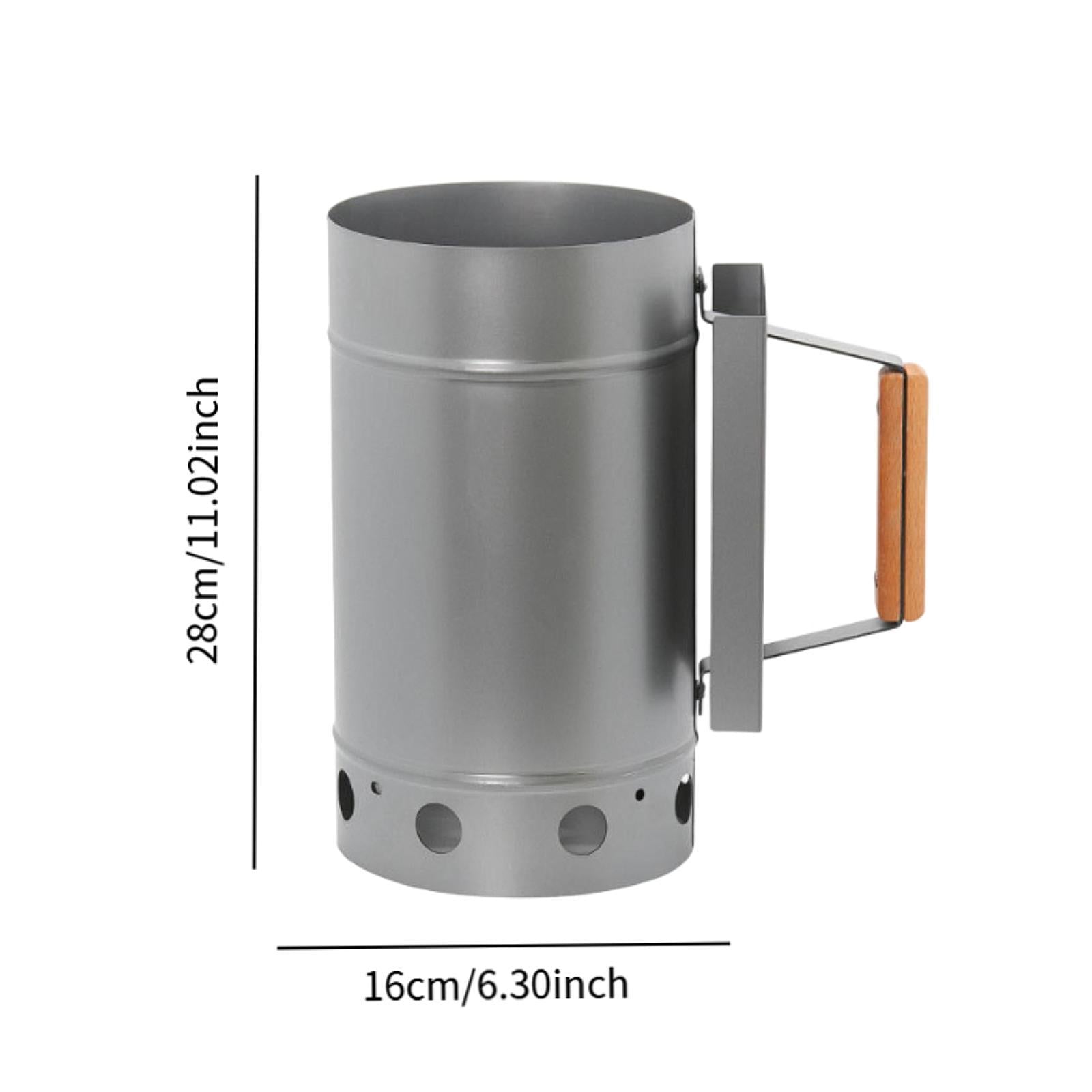 BBQ Chimney Starter for Charcoal Grill and Barbecues for Outdoor BBQ Cooking Argent