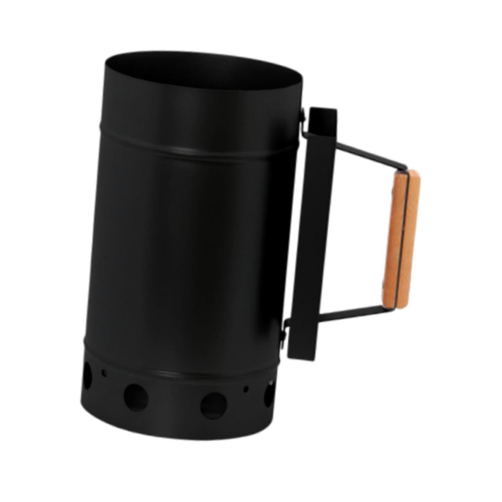 BBQ Chimney Starter for Charcoal Grill and Barbecues for Outdoor BBQ Cooking Black
