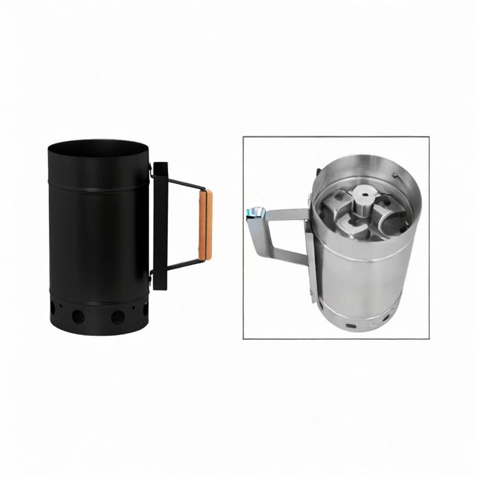 BBQ Chimney Starter for Charcoal Grill and Barbecues for Outdoor BBQ Cooking Black