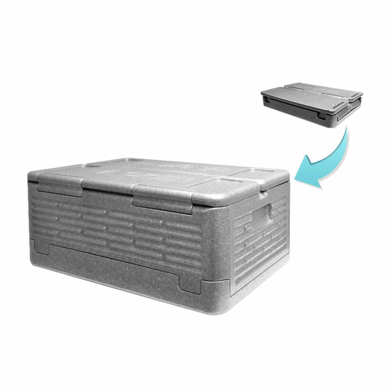 Insulated Food Pan Carrier Foldable Storage EPP for Camping Boating Barbecue Grey