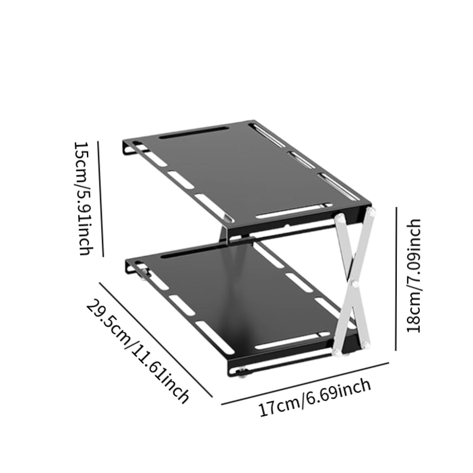 Camping Folding Storage Rack Desktop Stable Outside for Fishing Hiking Beach Double Layers