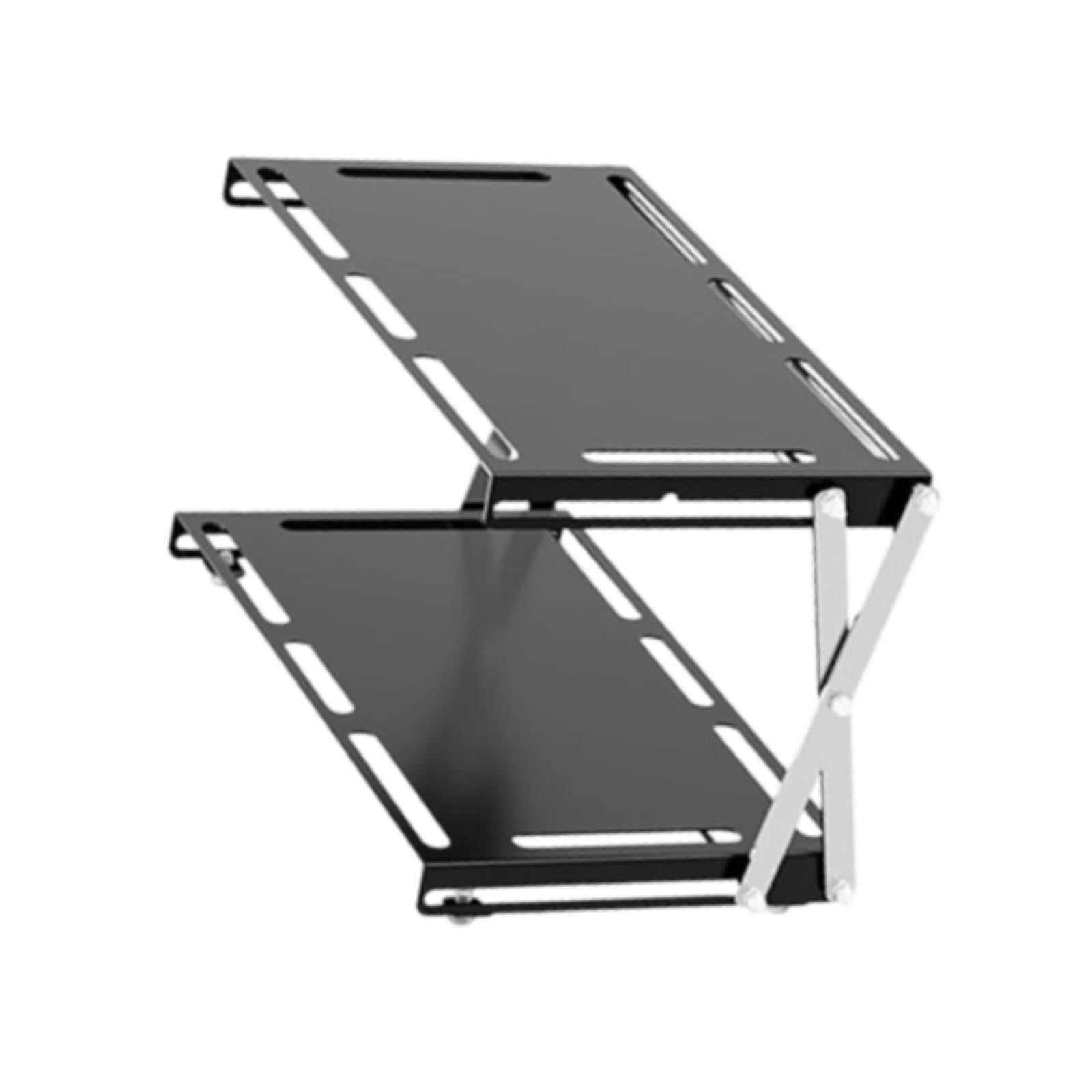 Camping Folding Storage Rack Desktop Stable Outside for Fishing Hiking Beach Double Layers