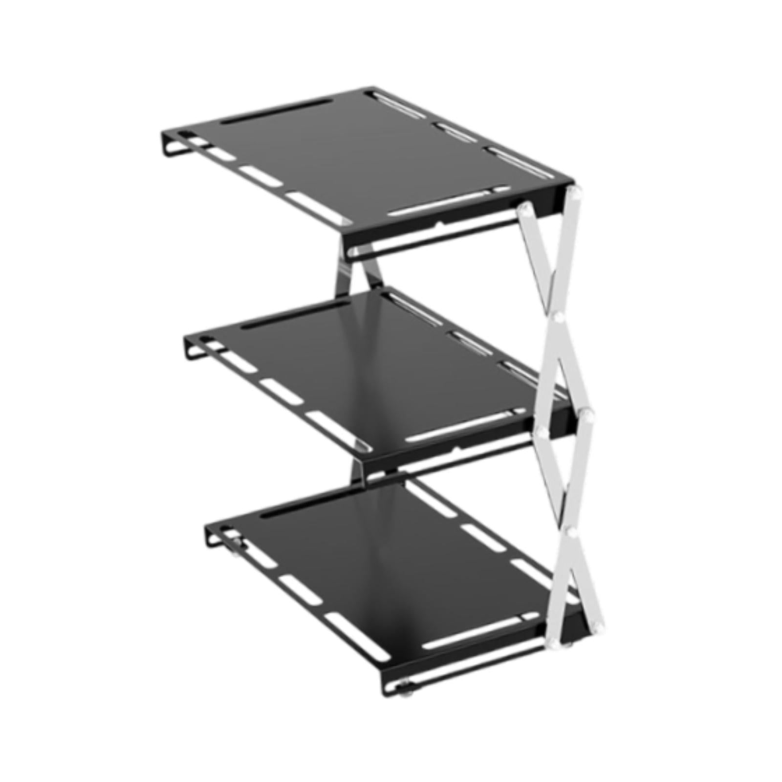 Camping Folding Storage Rack Desktop Stable Outside for Fishing Hiking Beach Three Layers