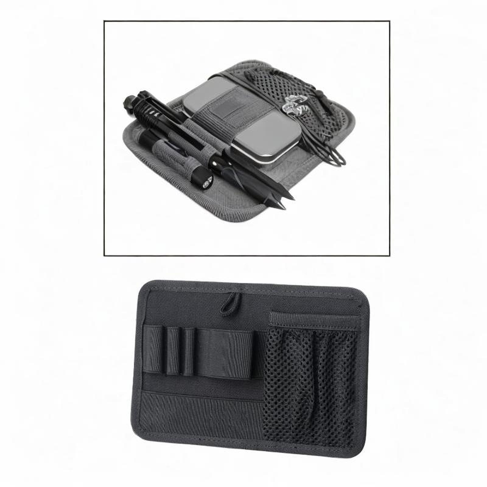 EDC Tool Organizer Board Portable Backpack Accessories for Holding Keychains Black