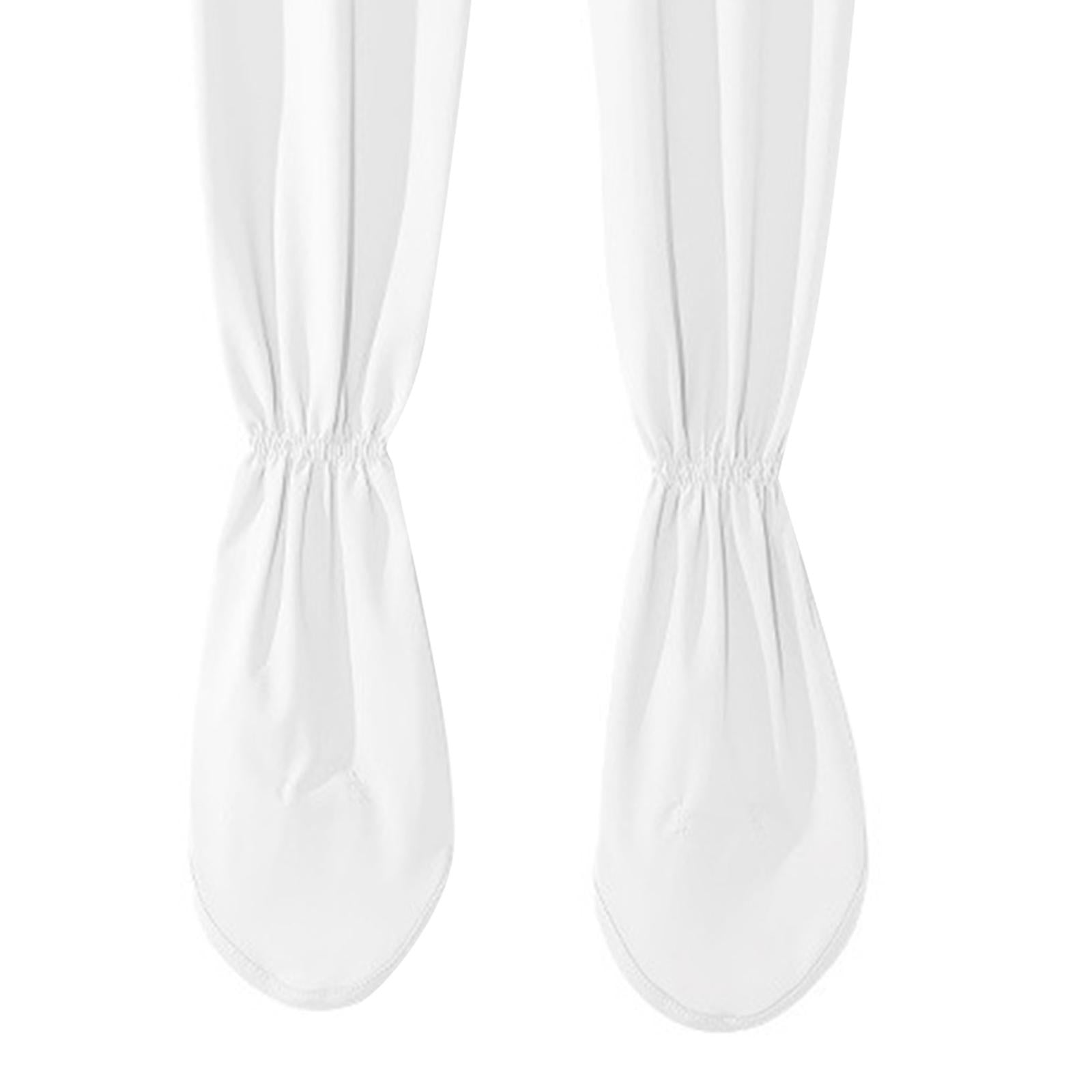 Adjustable Arm Sleeves with Gloves Driving Sun Sleeves for Garden Lawn Women White