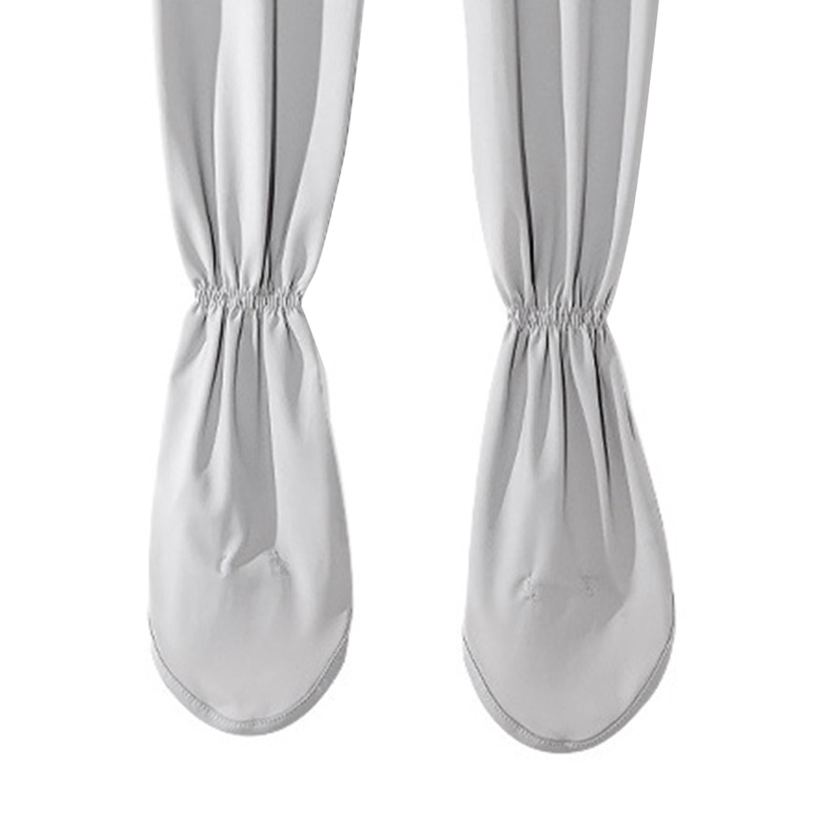 Adjustable Arm Sleeves with Gloves Driving Sun Sleeves for Garden Lawn Women Light Grey