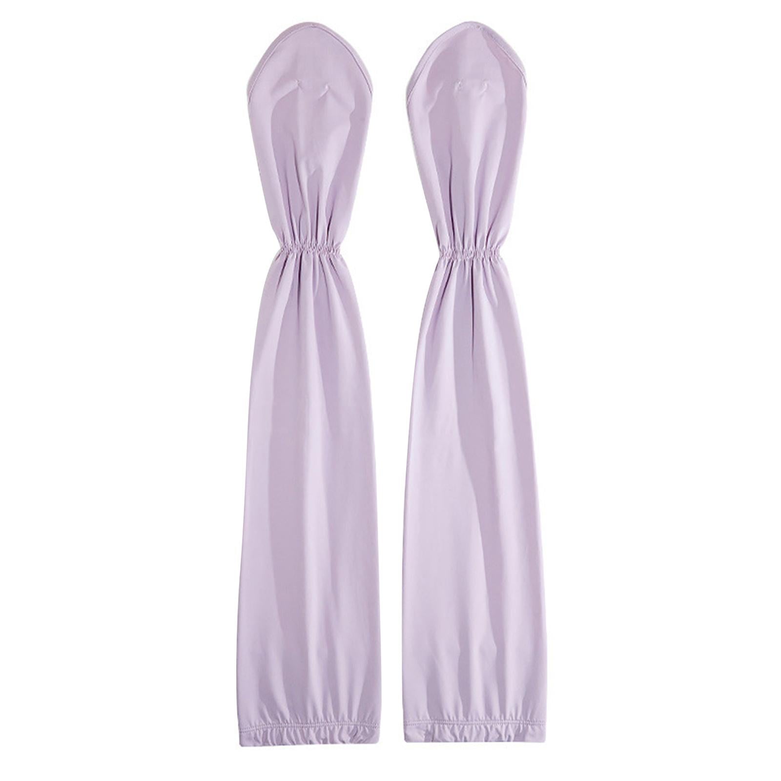 Adjustable Arm Sleeves with Gloves Driving Sun Sleeves for Garden Lawn Women Purple