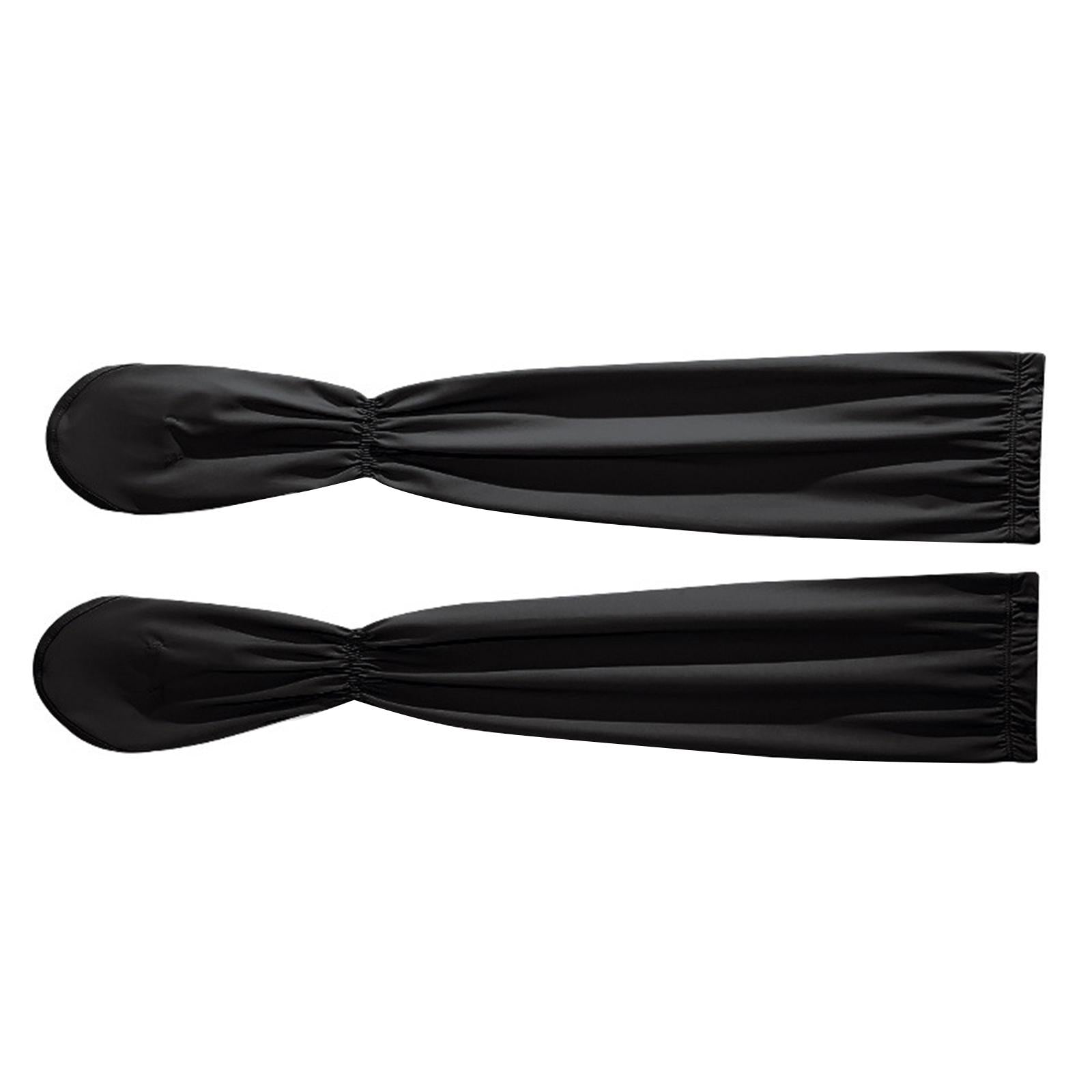 Adjustable Arm Sleeves with Gloves Driving Sun Sleeves for Garden Lawn Women Black