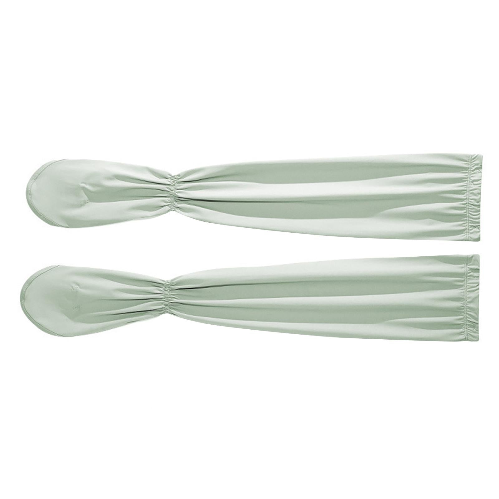 Adjustable Arm Sleeves with Gloves Driving Sun Sleeves for Garden Lawn Women Green