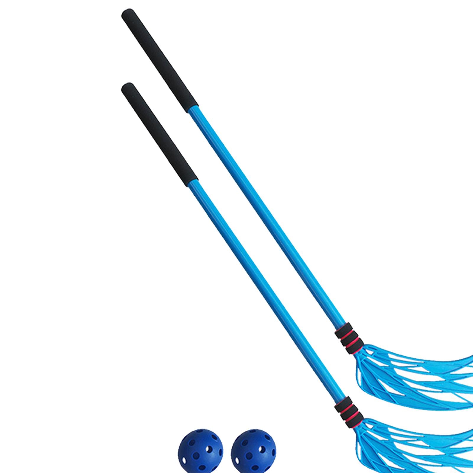 2 Pieces Floor Hockey Sticks Indoor Sports for Children Youth Boys Girls Blue