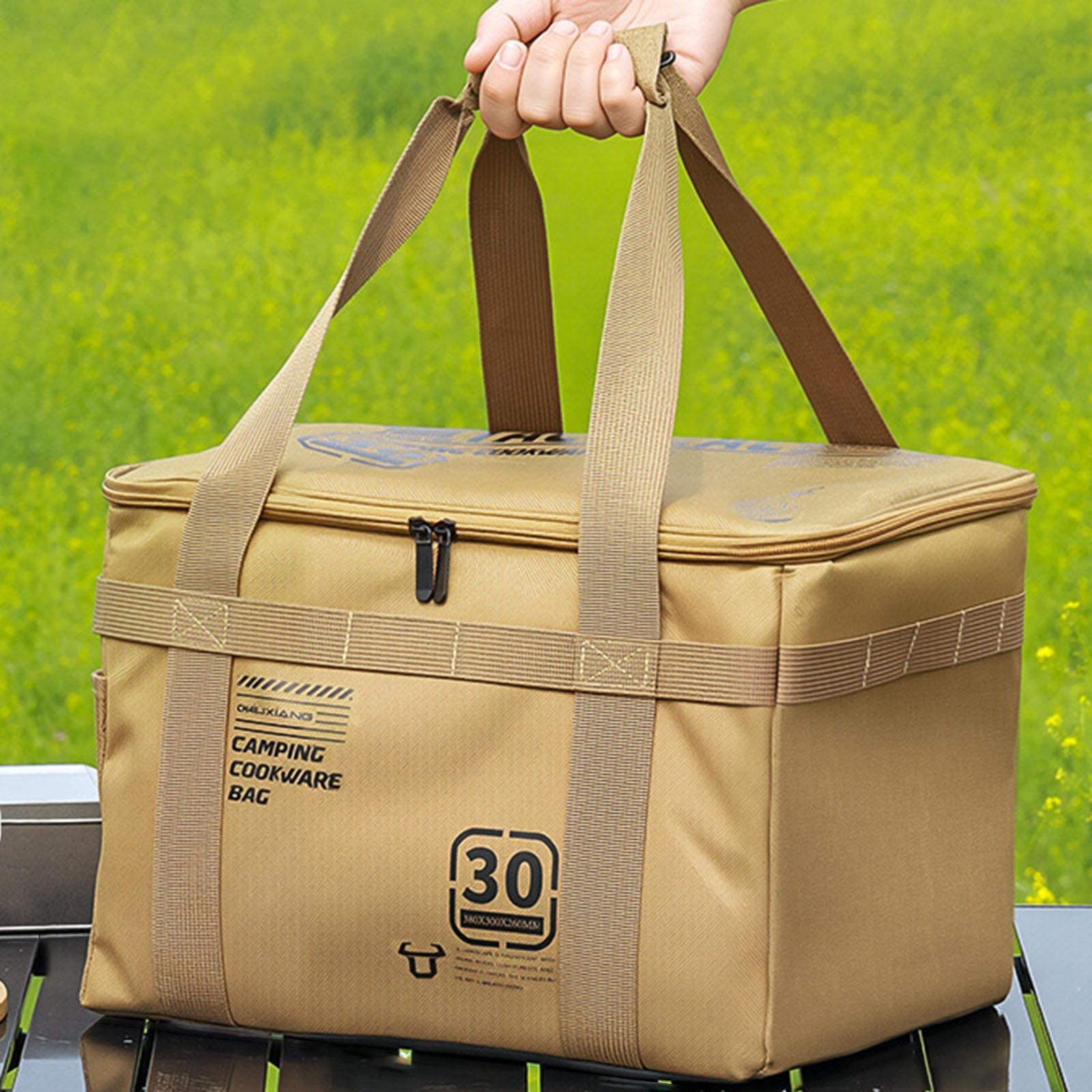 Camping Storage Bag Multifunctional Trunk Organizer for Travel Beach Fishing Khaki