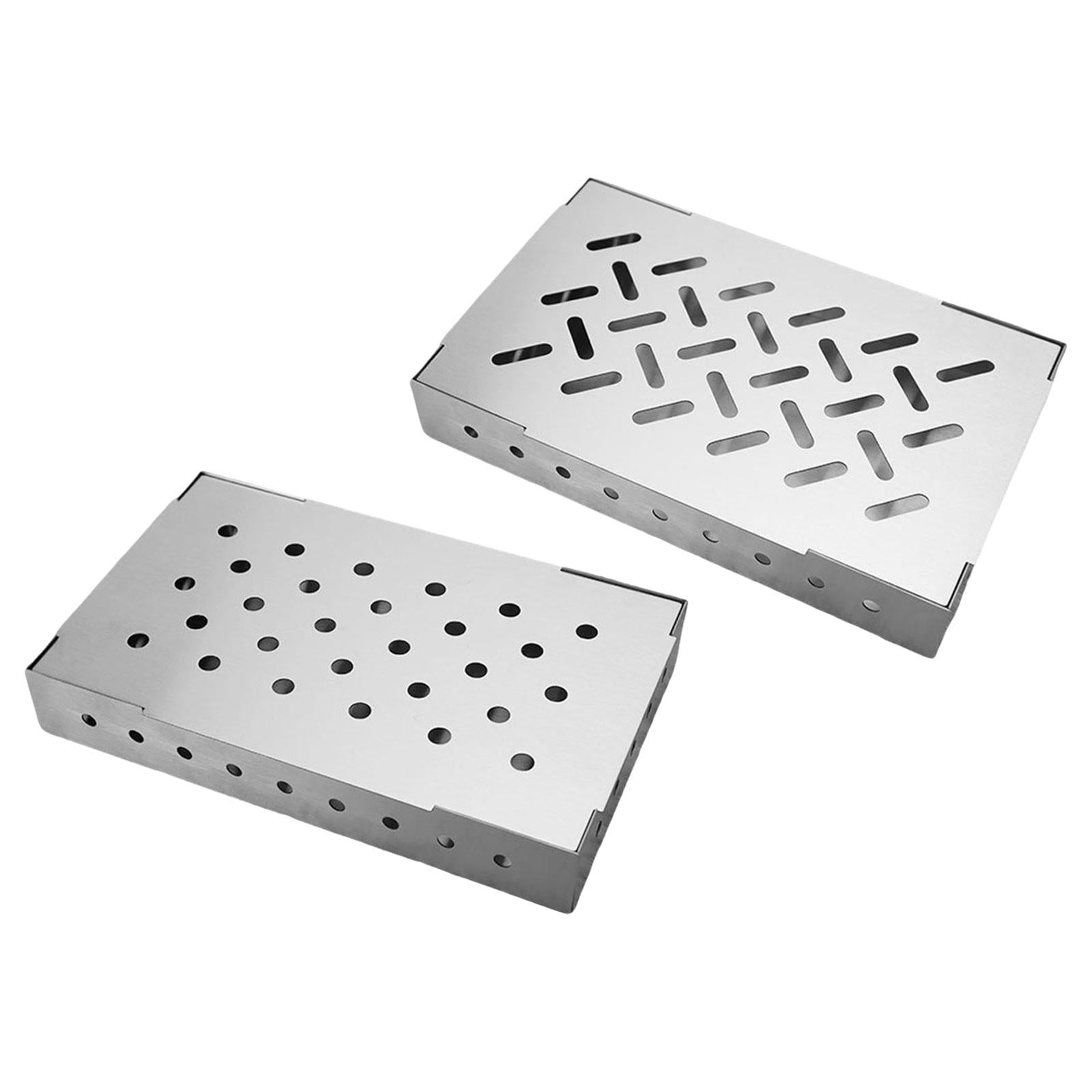 Grill Smoker Box with Lid for Outdoor Barbecue Outdoor & Gas Style A