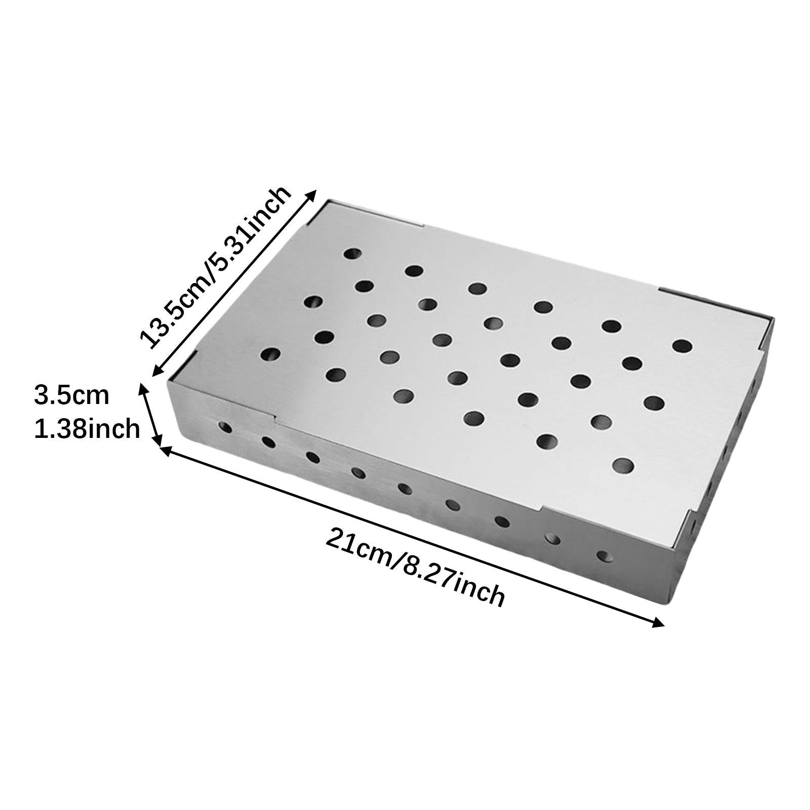 Grill Smoker Box with Lid for Outdoor Barbecue Outdoor & Gas Style B