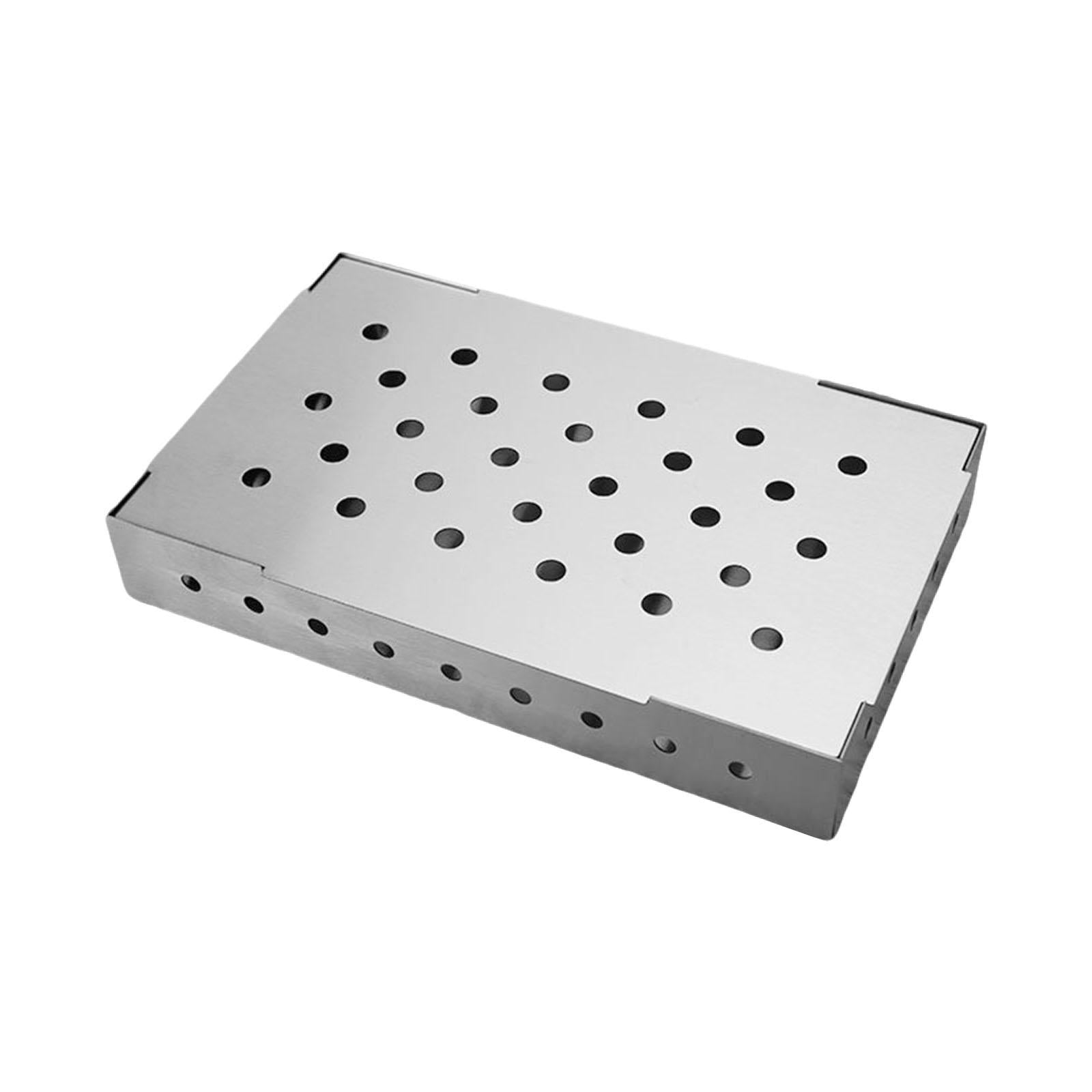Grill Smoker Box with Lid for Outdoor Barbecue Outdoor & Gas Style B
