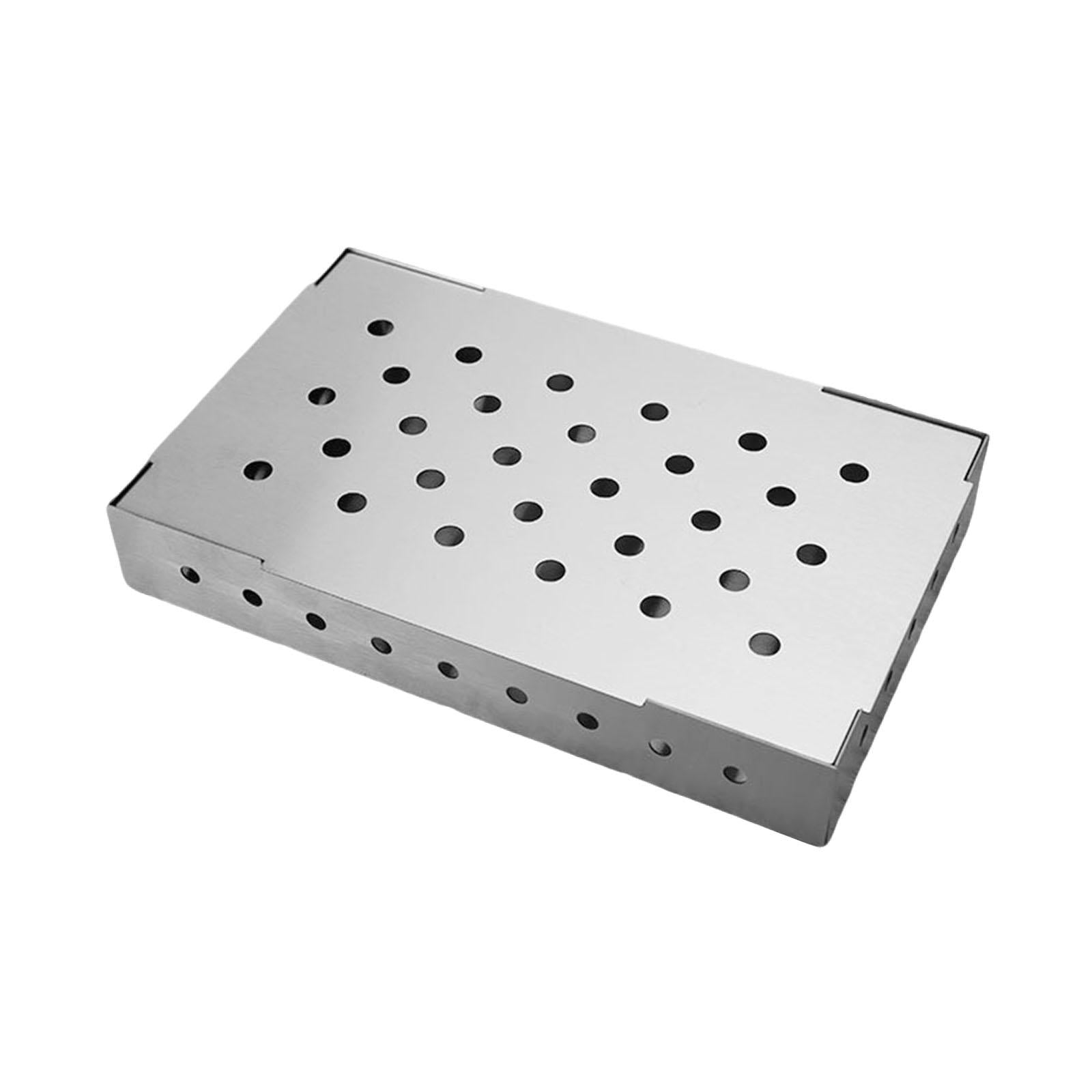 Grill Smoker Box with Lid for Outdoor Barbecue Outdoor & Gas Style B