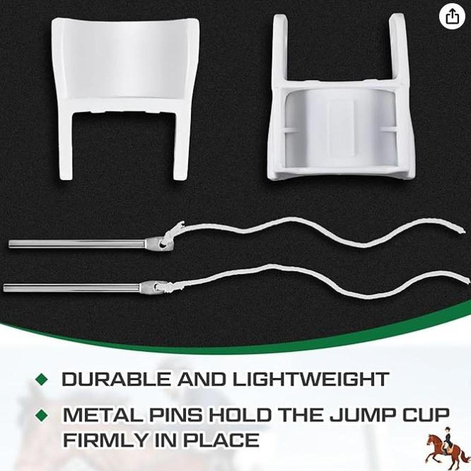 2x Jump Cups with Pin Easy to Use Stable Support Premium Equestrian Supplies