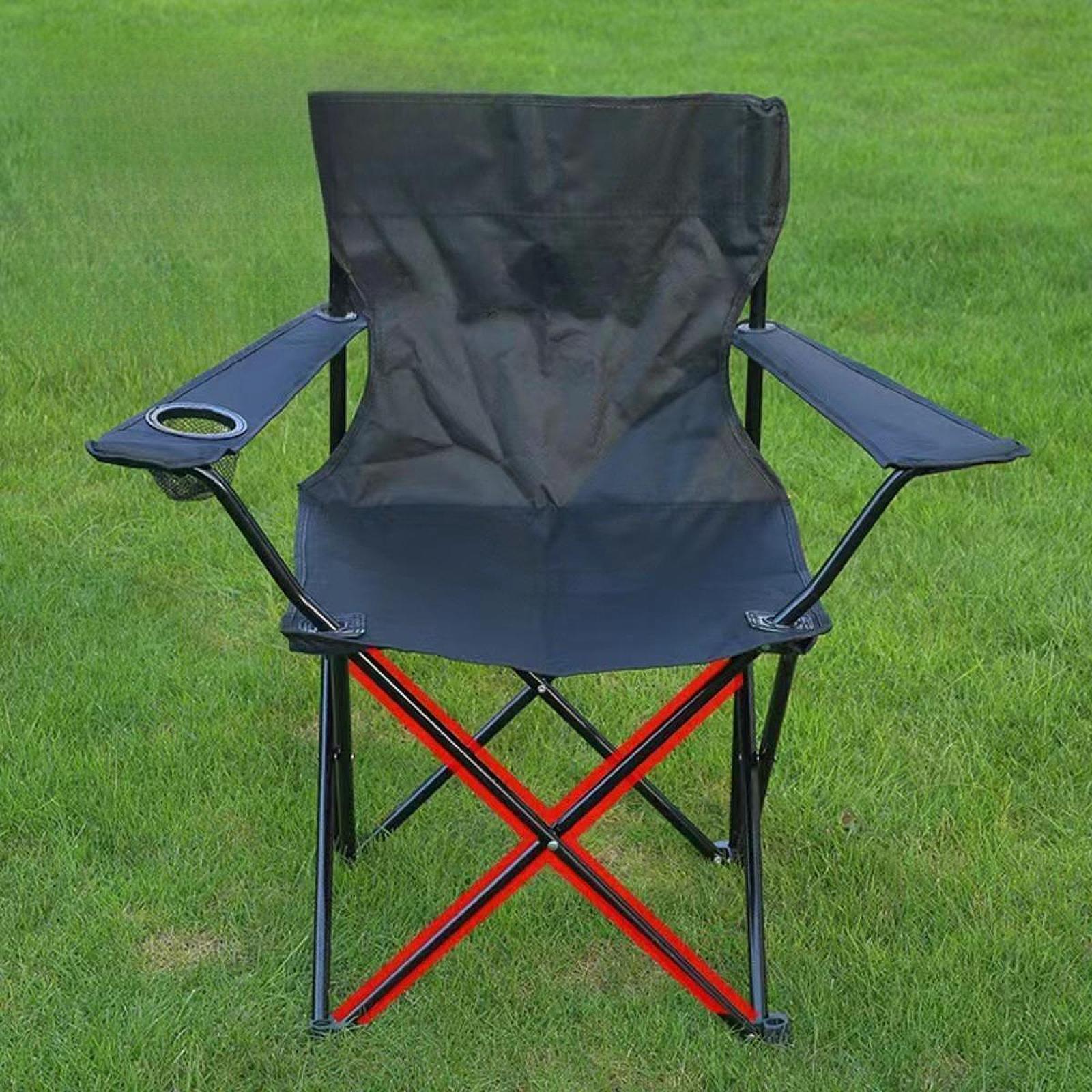 Outdoor Folding Camping Chair Stool Portable Chair for Barbecue Fishing Yard Black