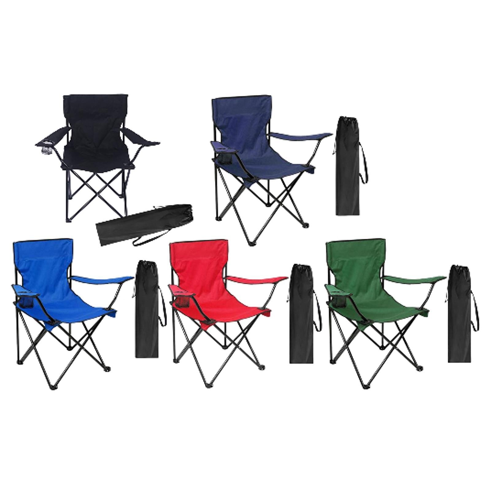 Outdoor Folding Camping Chair Stool Portable Chair for Barbecue Fishing Yard Black