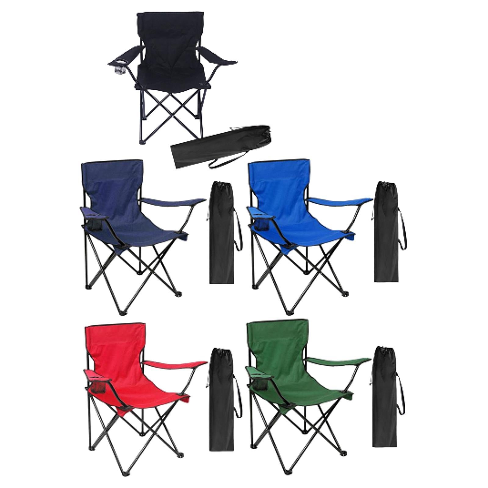 Outdoor Folding Camping Chair Stool Portable Chair for Barbecue Fishing Yard Black