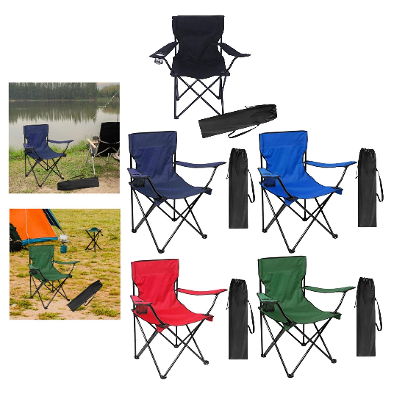Outdoor Folding Camping Chair Stool Portable Chair for Barbecue Fishing Yard Black
