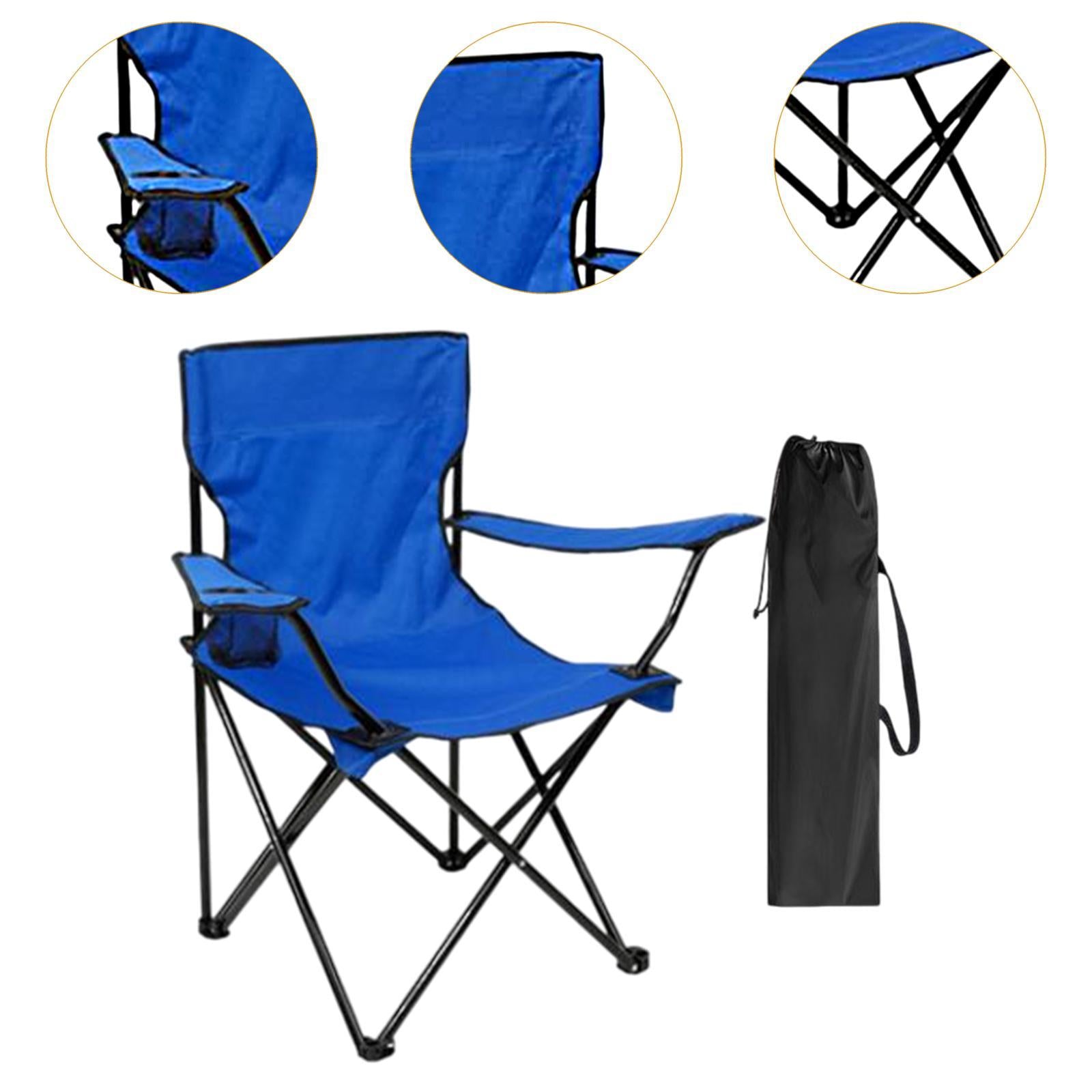 Outdoor Folding Camping Chair Stool Portable Chair for Barbecue Fishing Yard Blue
