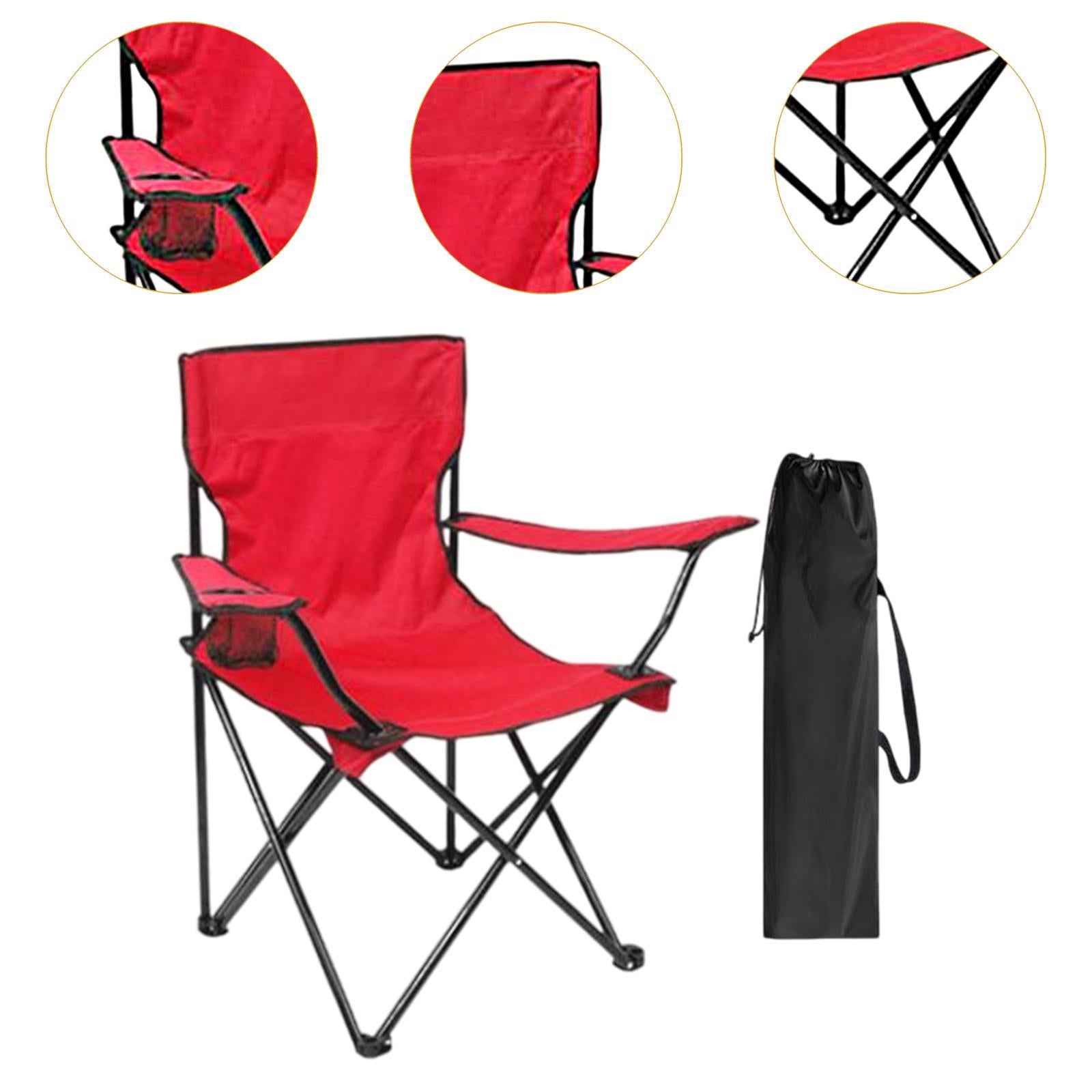 Outdoor Folding Camping Chair Stool Portable Chair for Barbecue Fishing Yard Red