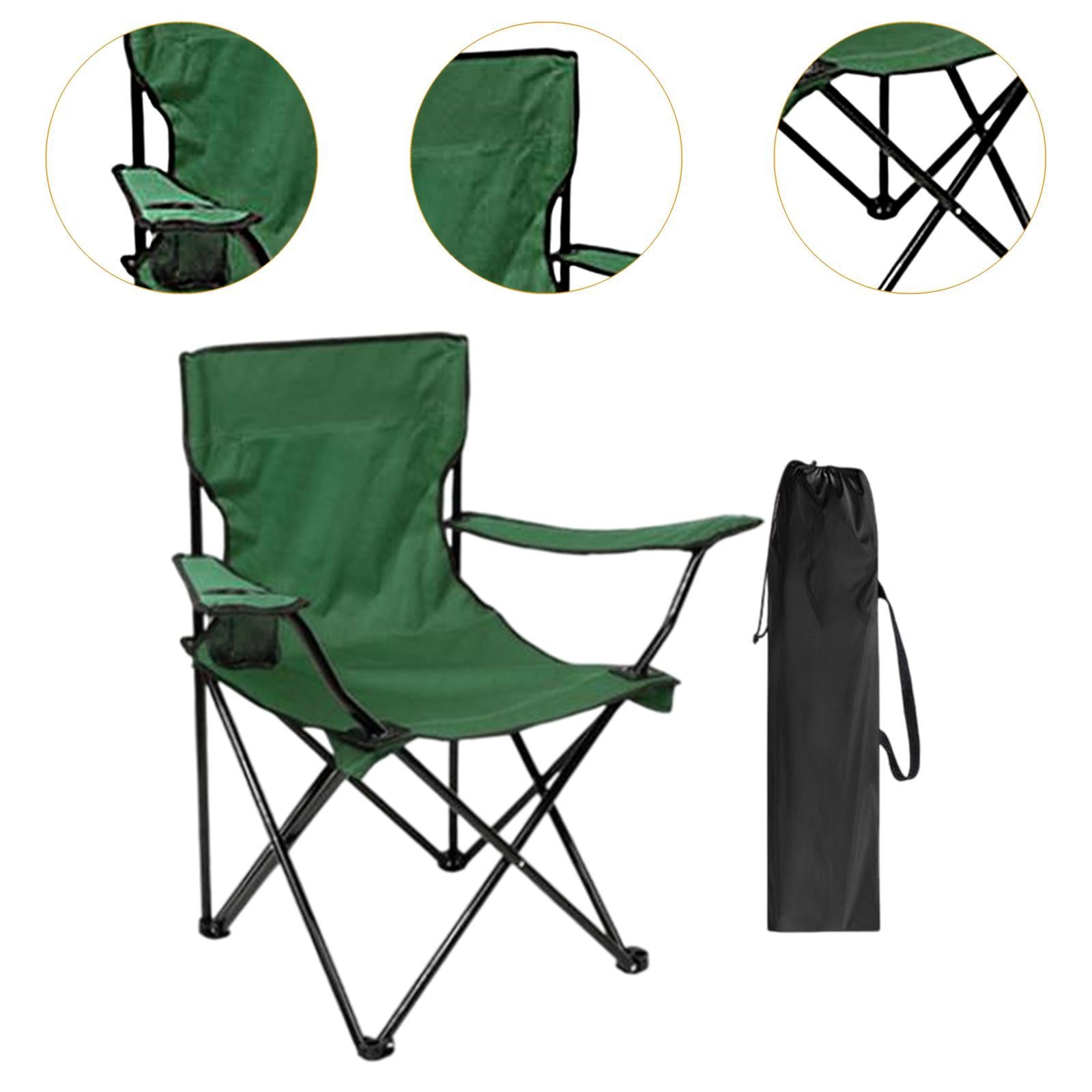 Outdoor Folding Camping Chair Stool Portable Chair for Barbecue Fishing Yard Green