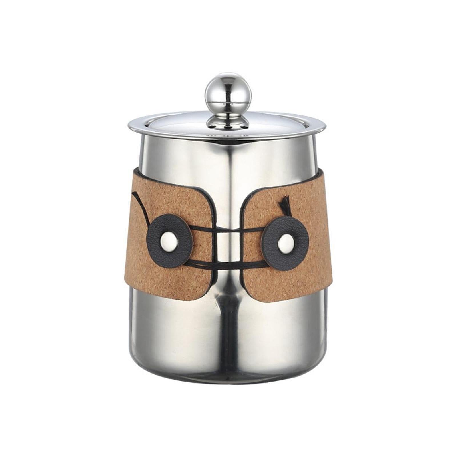 Camping Tea Kettle Mugs Set Stainless Steel Tea Pot for Hotel Fishing Picnic silver