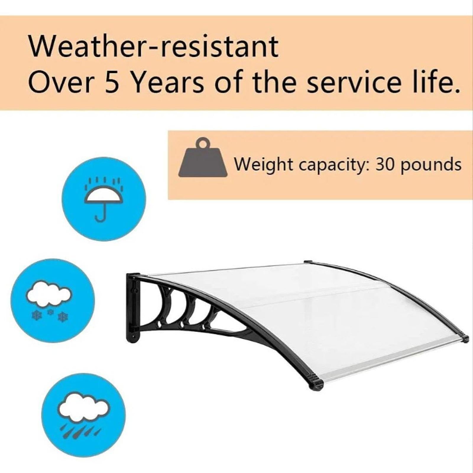 Window Awning Versatile Decoration Door Canopy for Entrance Garage Household Clear