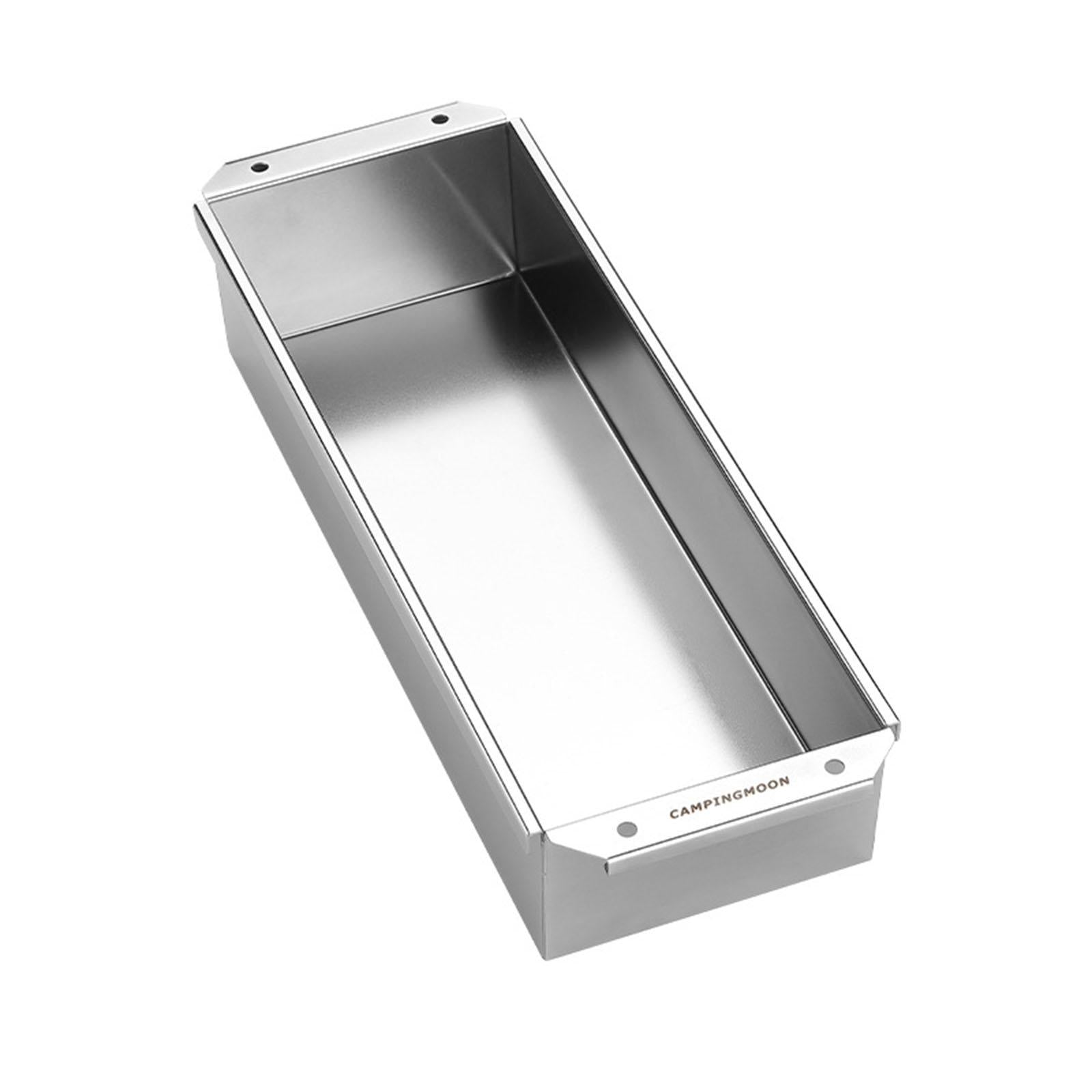 Utensil Tray Stainless Steel Tableware Organizer for Camping Picnics Counter silver