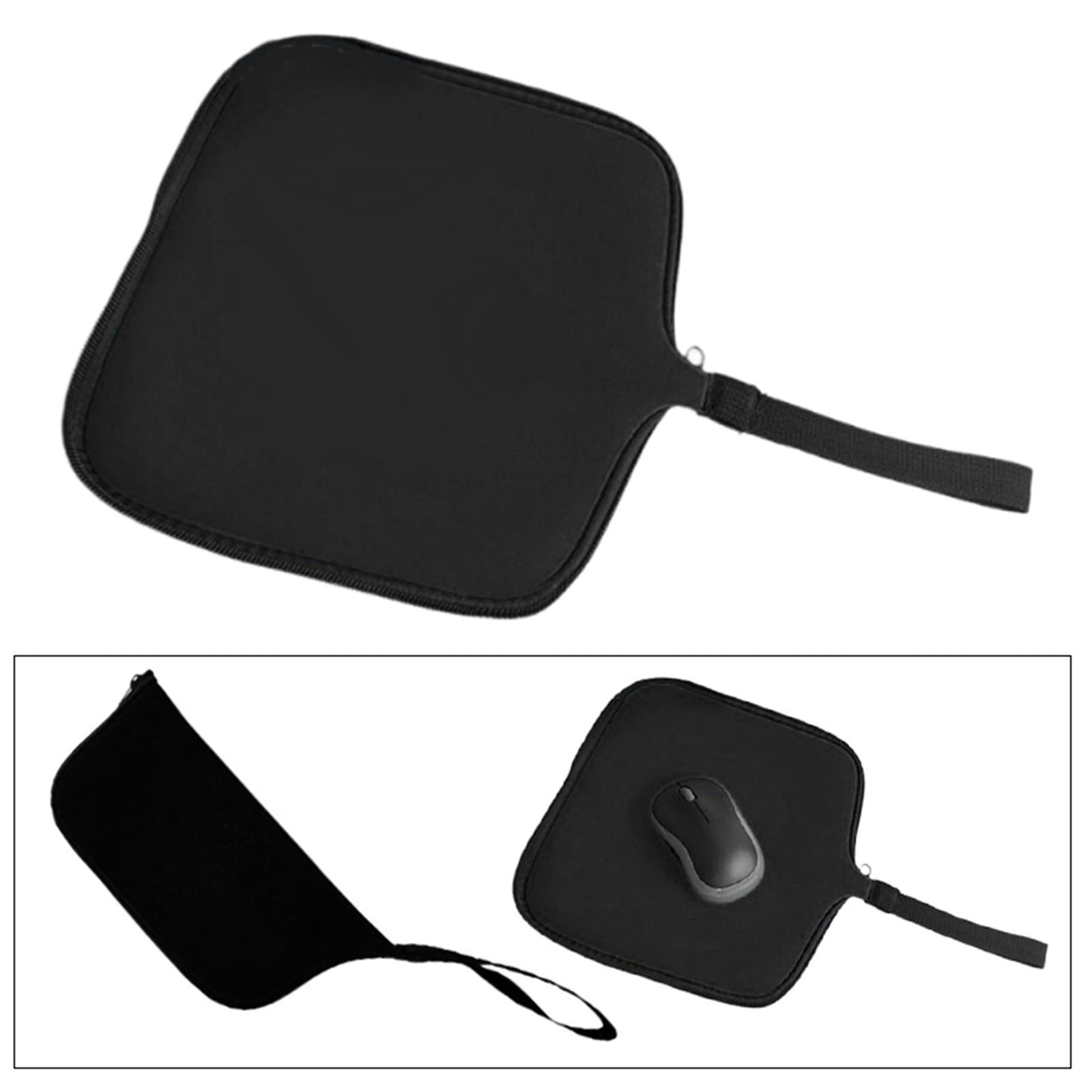 Travel Mouse Case Laptop Cord Organizer Multiuse Portable Mouse Pad for Home Black