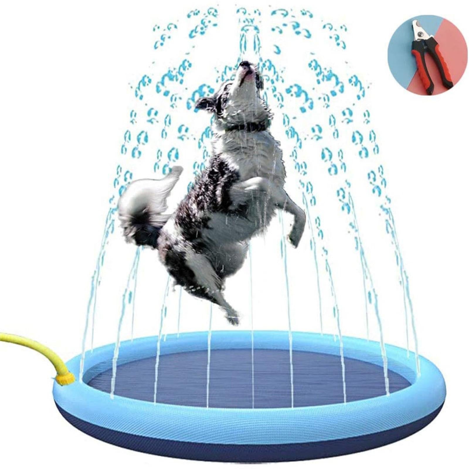 Splash Pad for Dogs Multifunctional Portable Anti Slip for Lawn Yard Outside Diameter 150cm