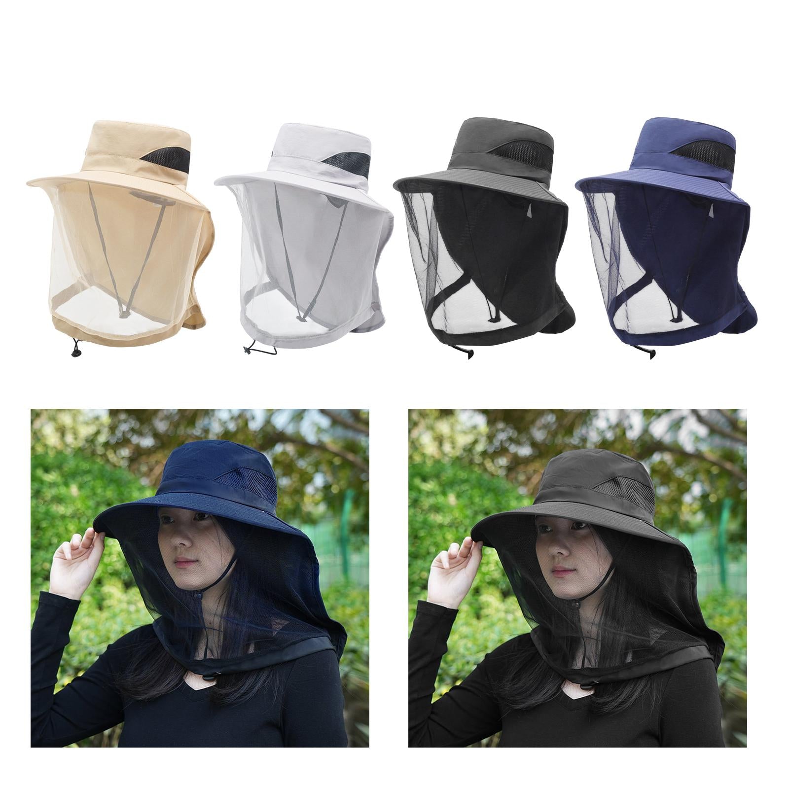 Beekeeping Netting Hat Net for Adults for Gardening Backpacking Climbing Khaki