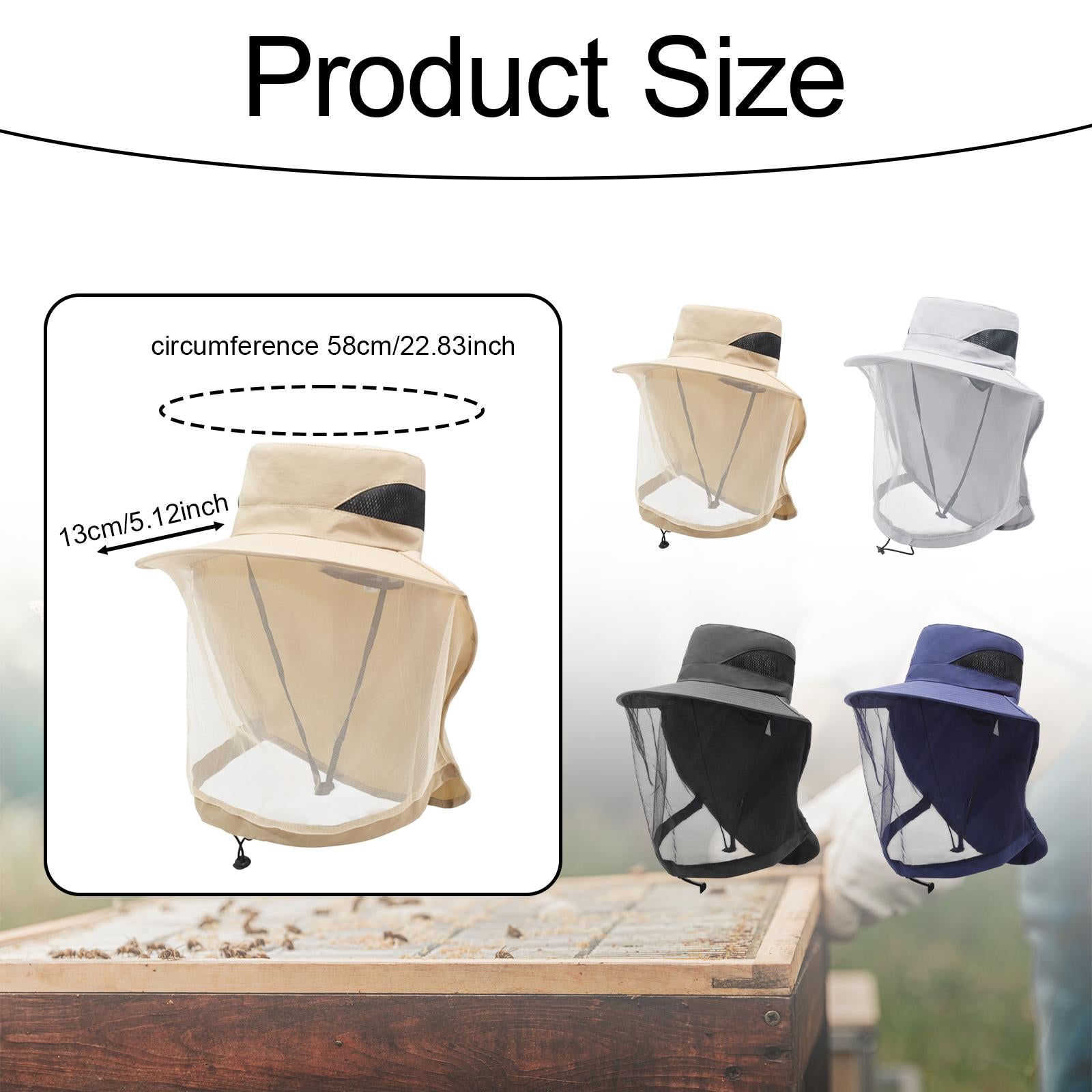 Beekeeping Netting Hat Net for Adults for Gardening Backpacking Climbing Gray