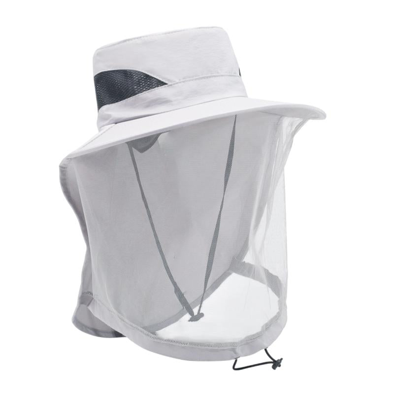 Beekeeping Netting Hat Net for Adults for Gardening Backpacking Climbing Gray