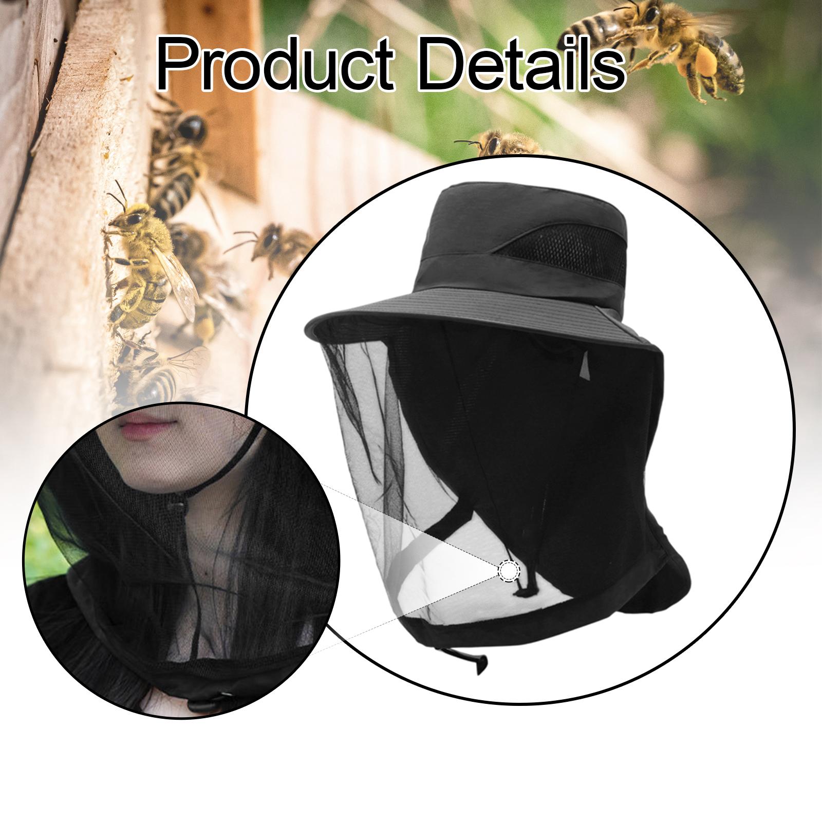 Beekeeping Netting Hat Net for Adults for Gardening Backpacking Climbing Black