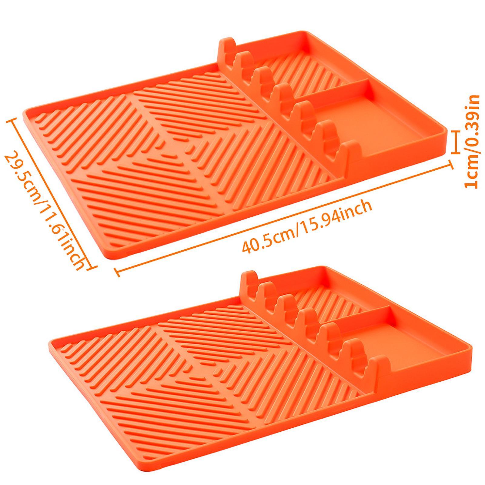 Silicone Griddle Mat Barbeque Grill Accessories for Outdoor Grilling Cooking 40.5cmx29.5cmx1cm Orange