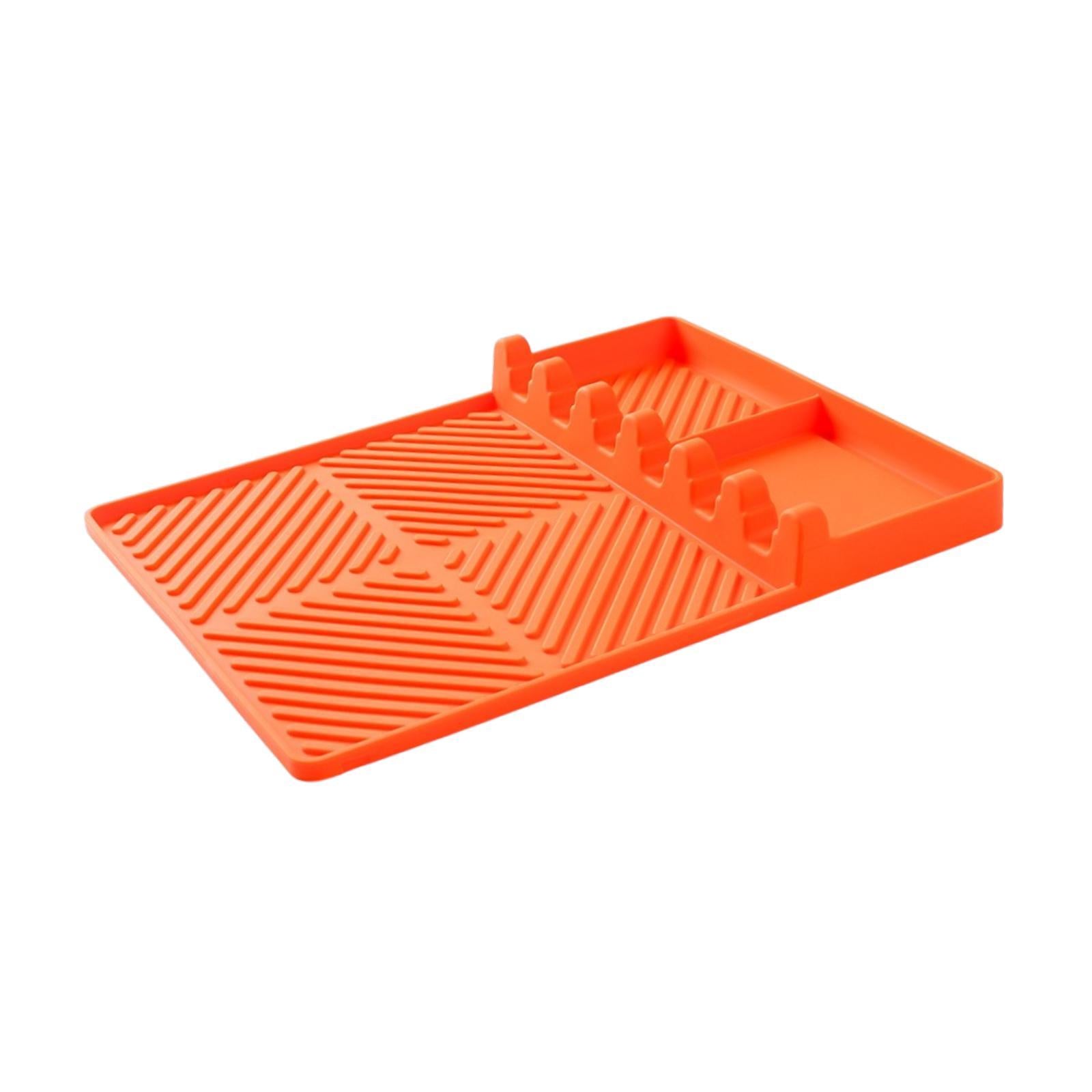 Silicone Griddle Mat Barbeque Grill Accessories for Outdoor Grilling Cooking 40.5cmx29.5cmx1cm Orange