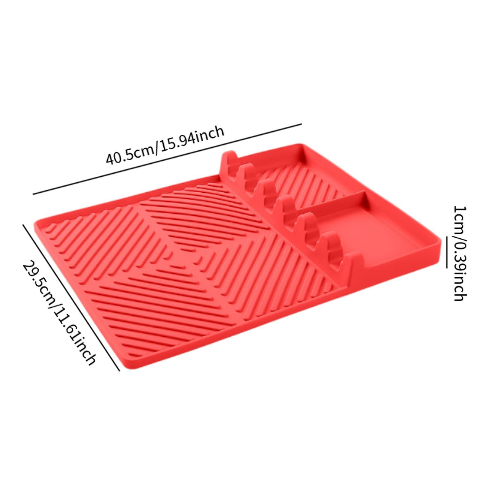Silicone Griddle Mat Barbeque Grill Accessories for Outdoor Grilling Cooking 40.5cmx29.5cmx1cm Red