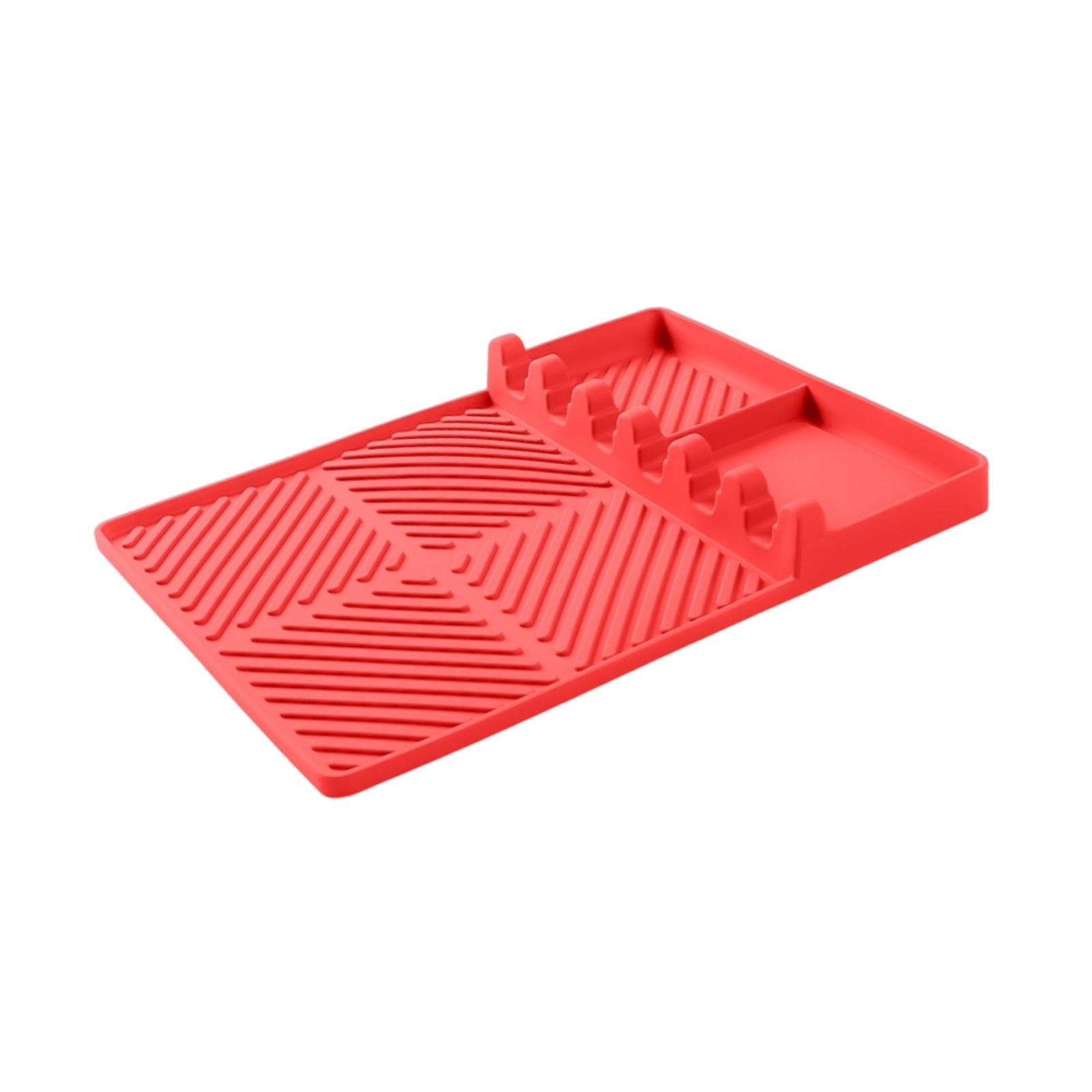 Silicone Griddle Mat Barbeque Grill Accessories for Outdoor Grilling Cooking 40.5cmx29.5cmx1cm Red