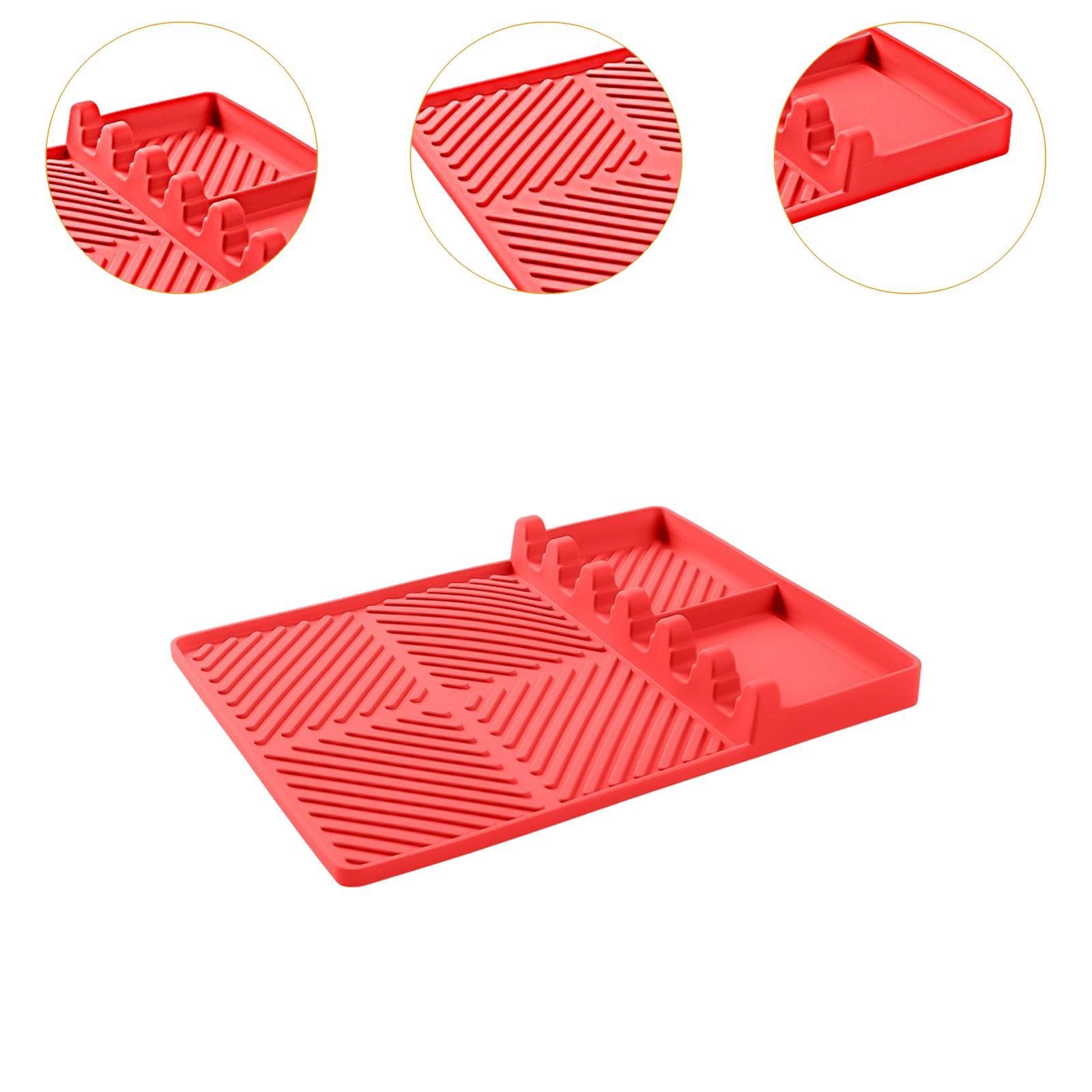 Silicone Griddle Mat Barbeque Grill Accessories for Outdoor Grilling Cooking 40.5cmx29.5cmx1cm Red