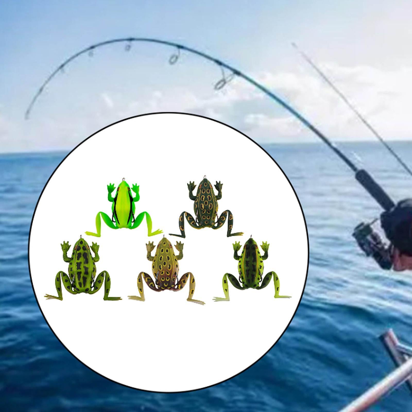 Fishing Frog Lure Weedless Hooks Sturdy for Bass Fishing for Bass Trout Pike Light Green