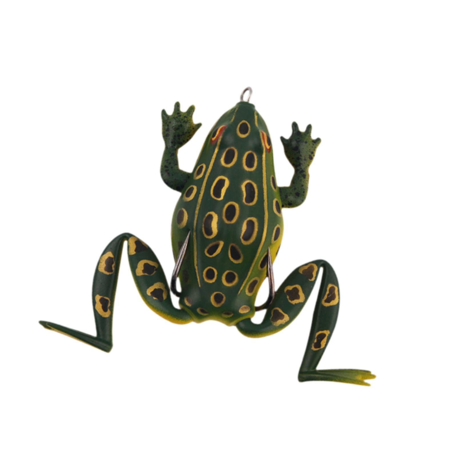 Fishing Frog Lure Weedless Hooks Sturdy for Bass Fishing for Bass Trout Pike Dark Green