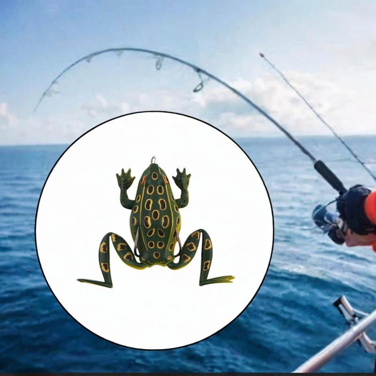 Fishing Frog Lure Weedless Hooks Sturdy for Bass Fishing for Bass Trout Pike Dark Green