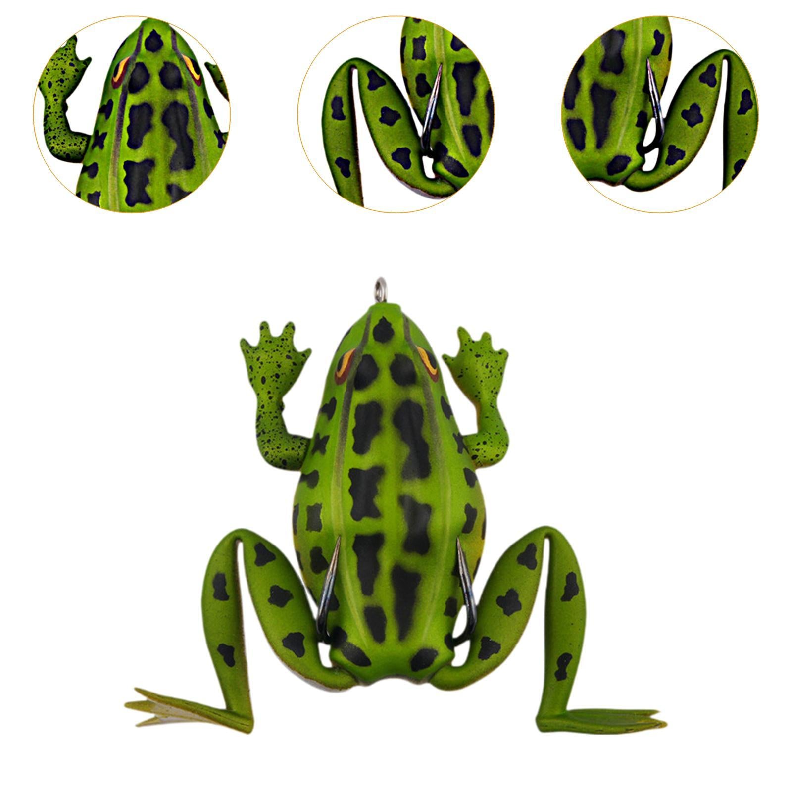 Fishing Frog Lure Weedless Hooks Sturdy for Bass Fishing for Bass Trout Pike Green pattern