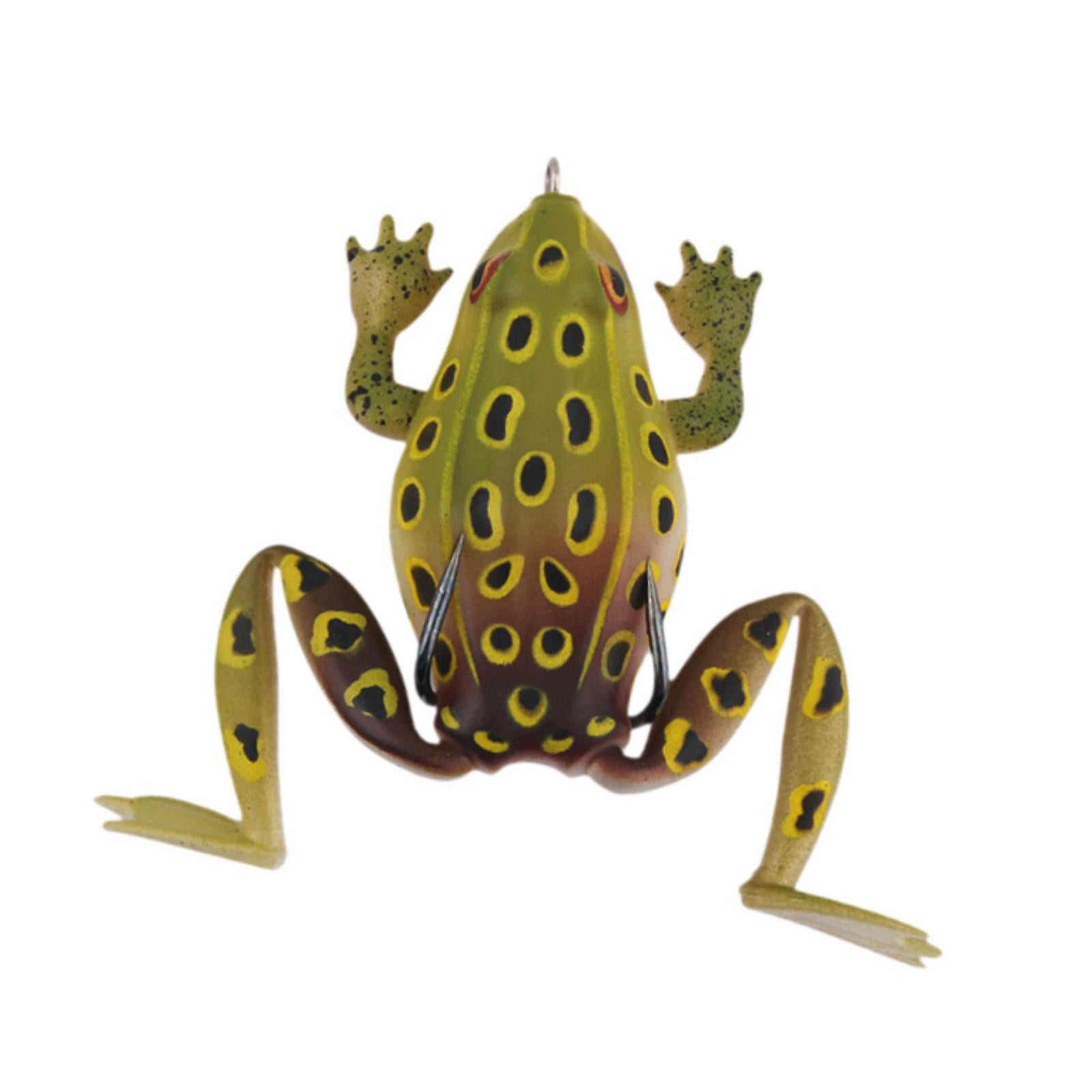 Fishing Frog Lure Weedless Hooks Sturdy for Bass Fishing for Bass Trout Pike Dark yellow