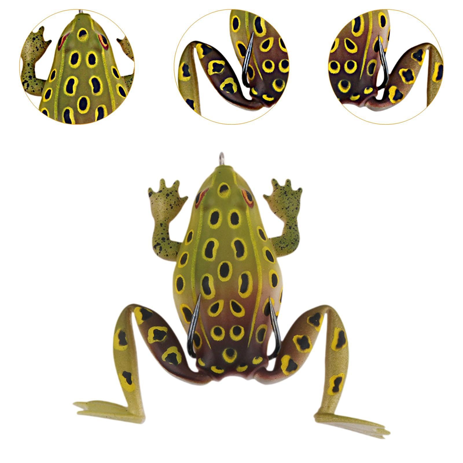 Fishing Frog Lure Weedless Hooks Sturdy for Bass Fishing for Bass Trout Pike Dark yellow