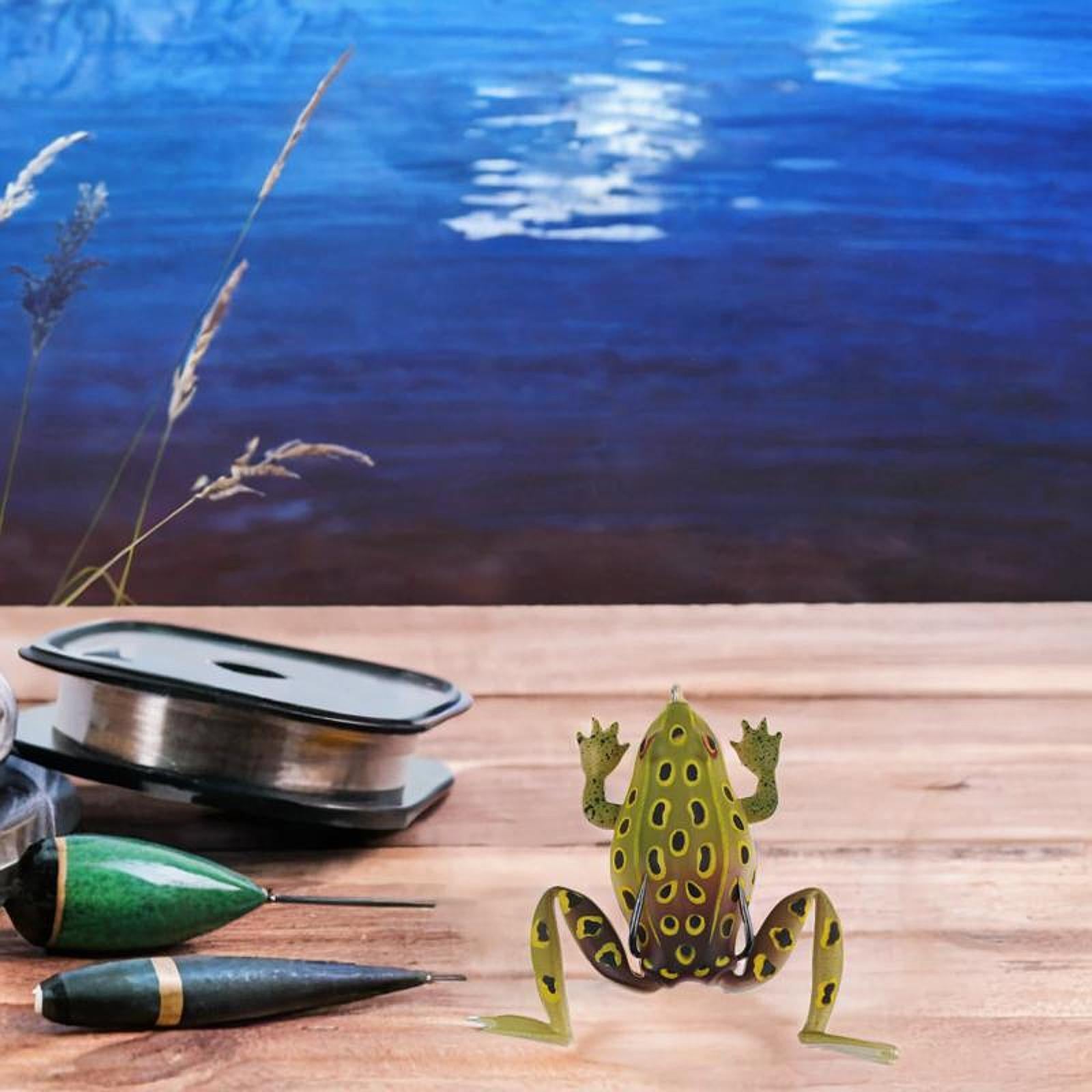 Fishing Frog Lure Weedless Hooks Sturdy for Bass Fishing for Bass Trout Pike Dark yellow