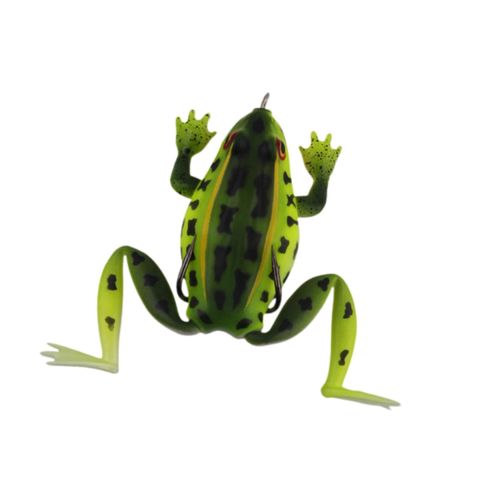 Fishing Frog Lure Weedless Hooks Sturdy for Bass Fishing for Bass Trout Pike Black Green